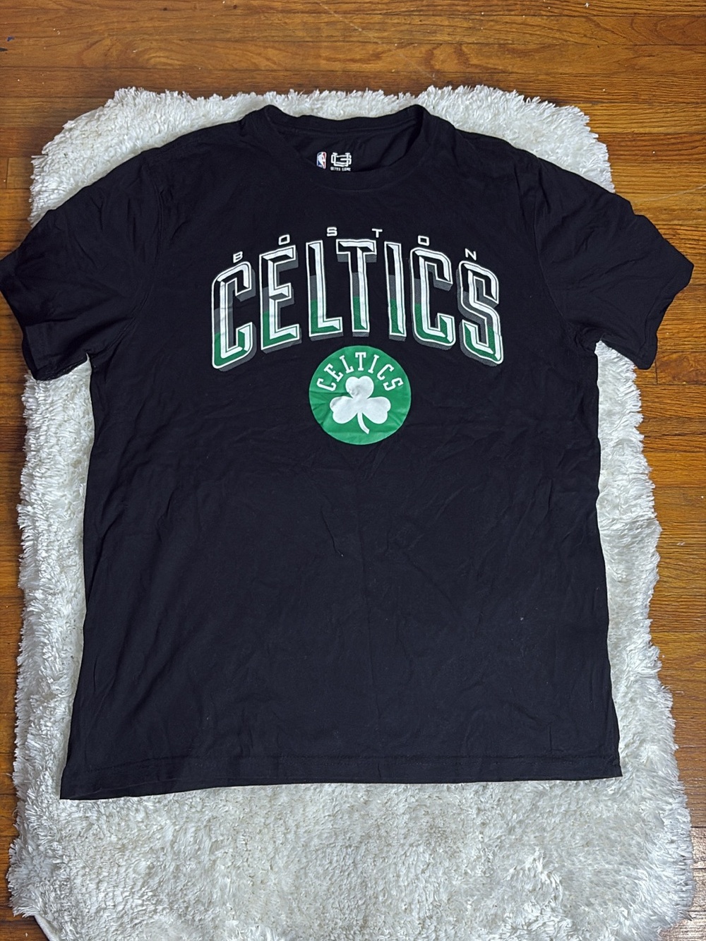 NBA Boston Celtics Black T-Shirt with Green and White Logo
